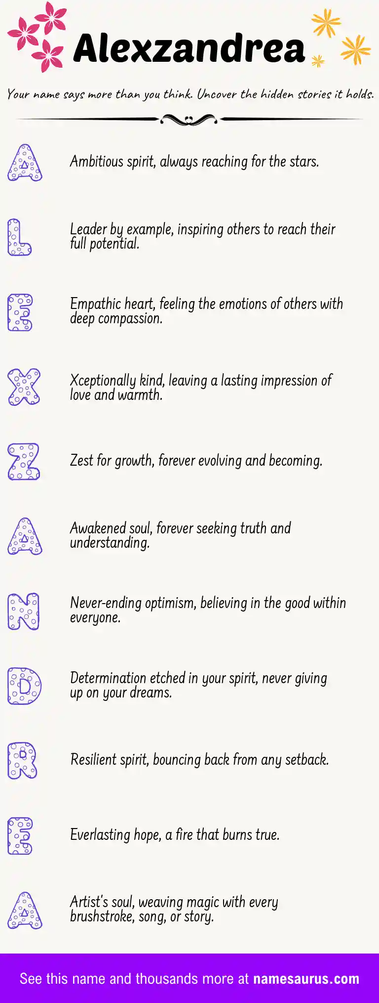 Acrostic poem about Alexzandrea.