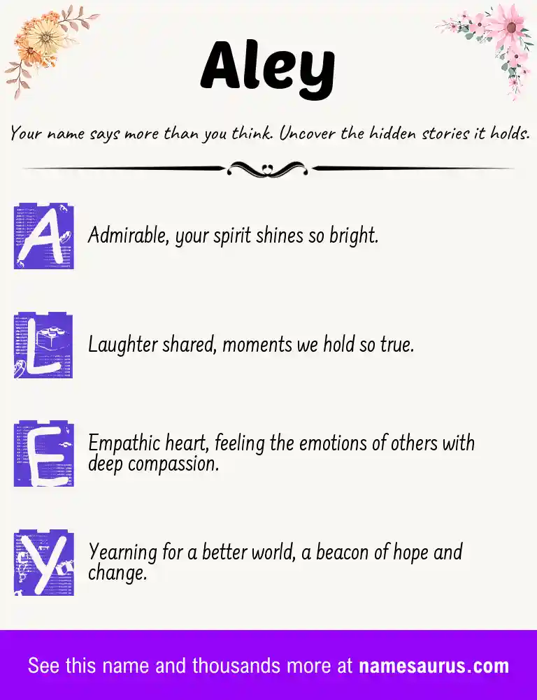 Acrostic poem about Aley.