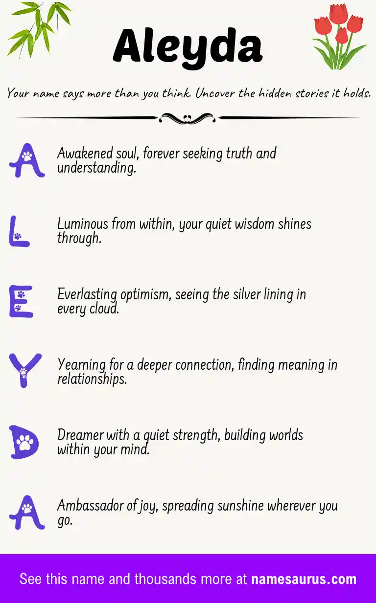 Acrostic poem about Aleyda.
