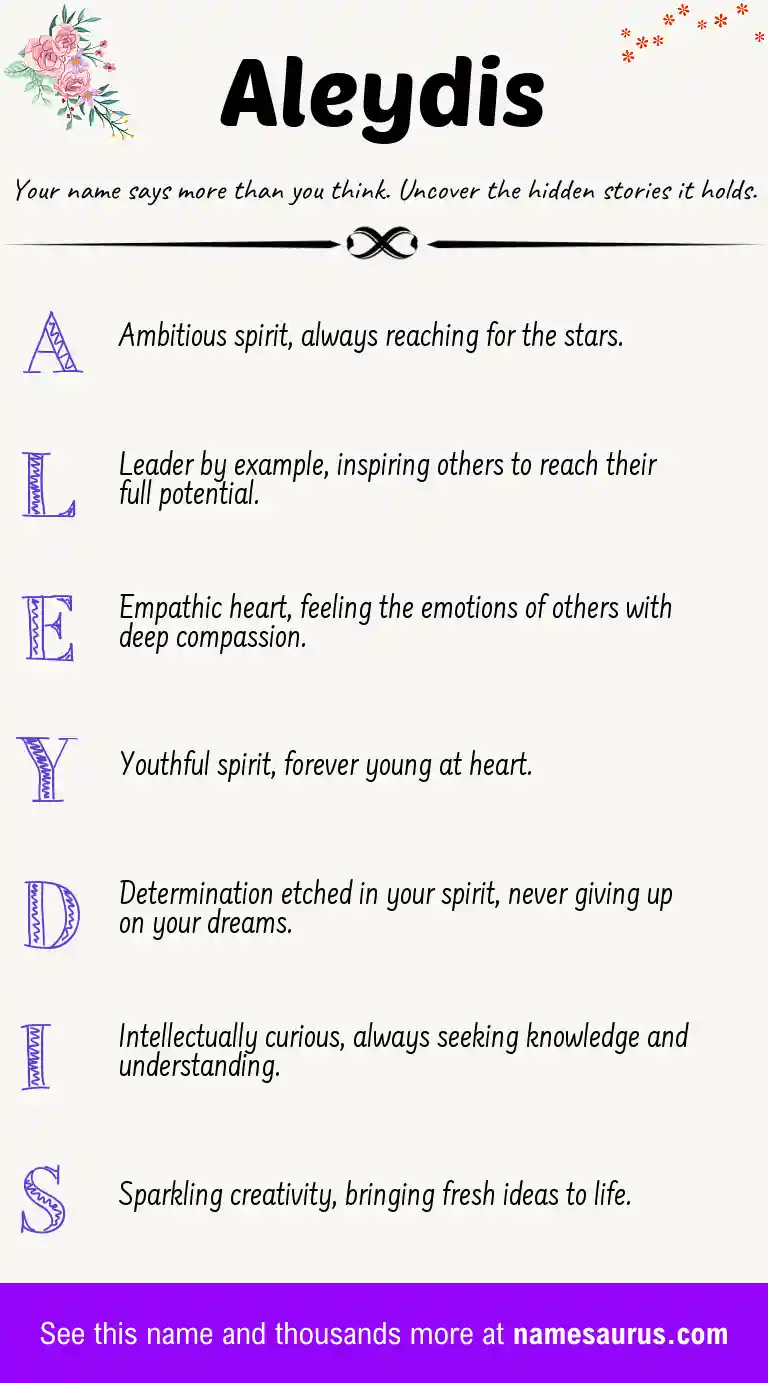 Acrostic poem about Aleydis.