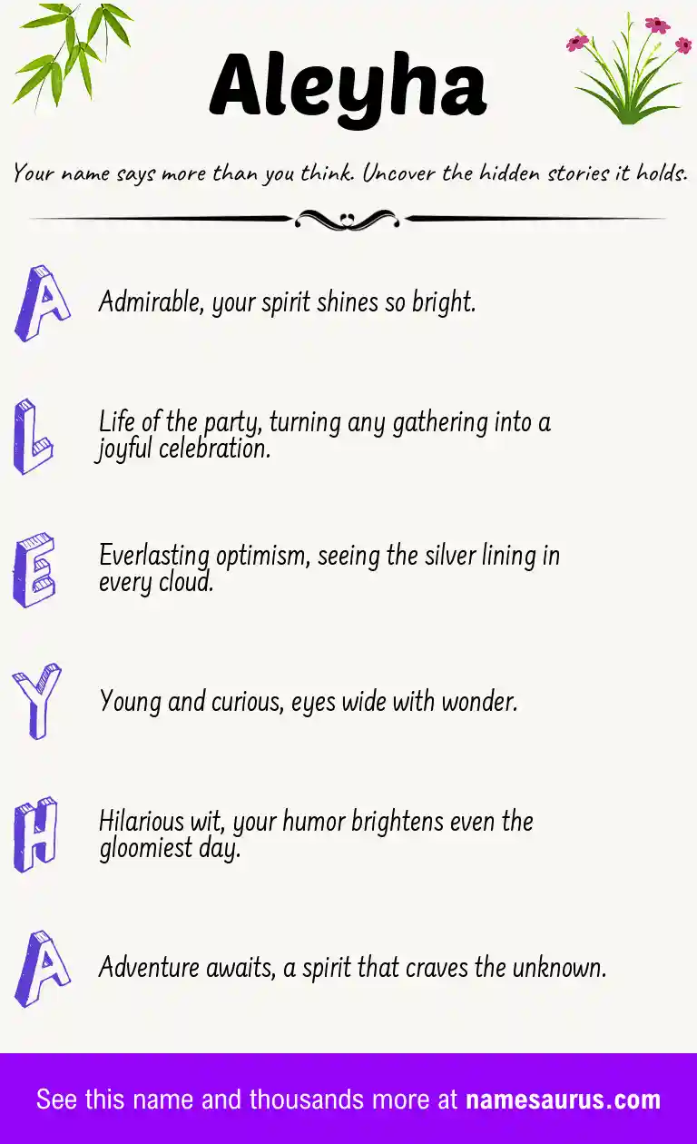 Acrostic poem about Aleyha.
