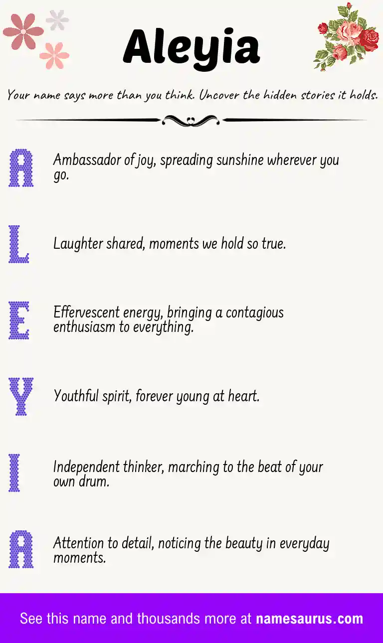 Acrostic poem about Aleyia.