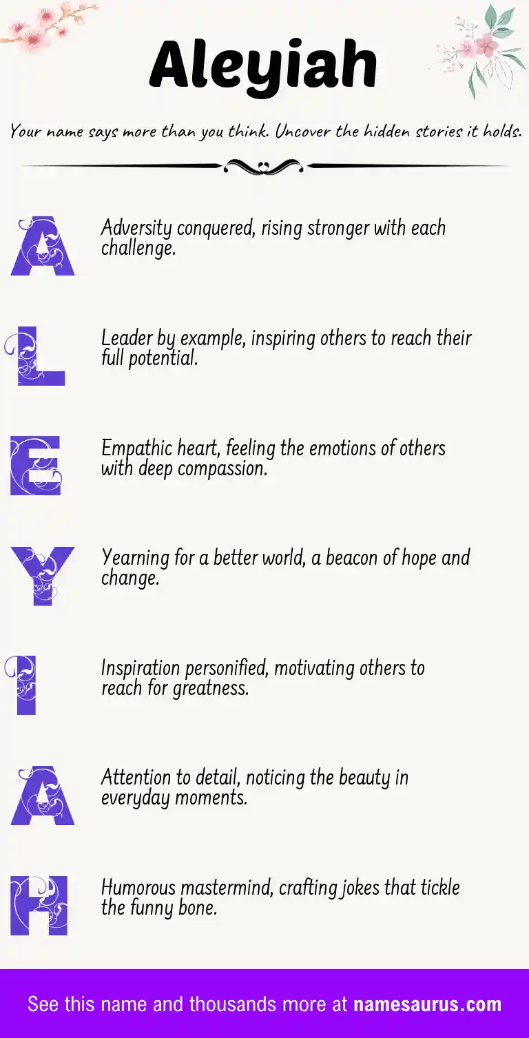 Acrostic poem about Aleyiah.