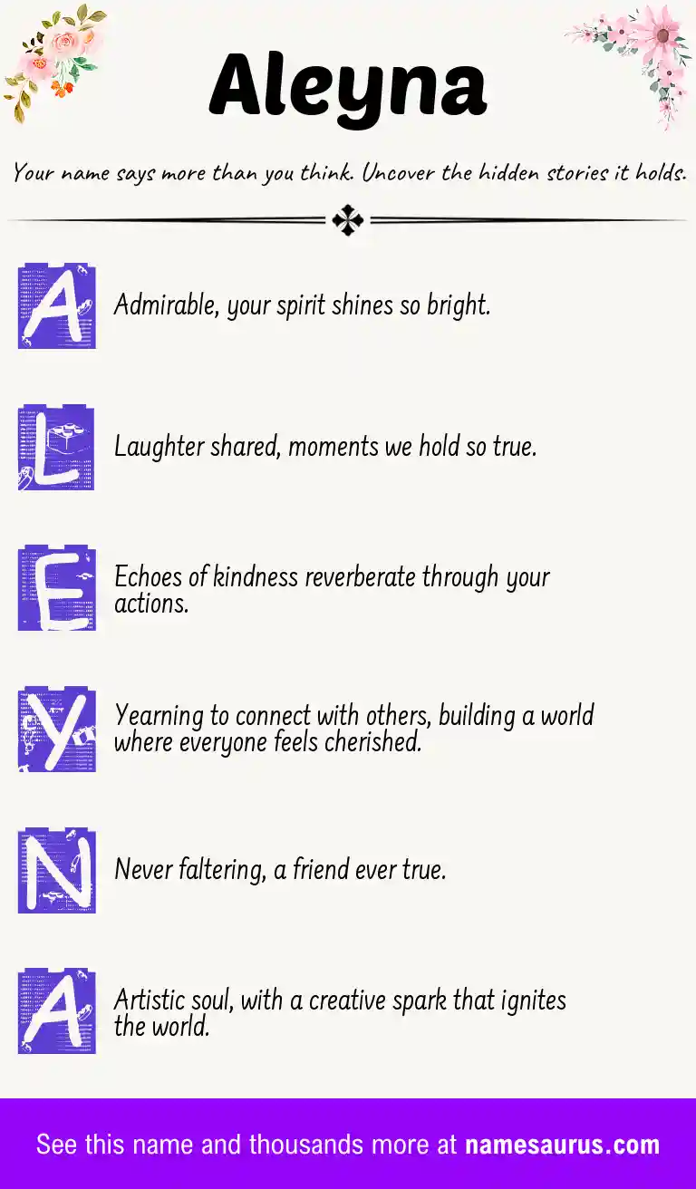 Acrostic poem about Aleyna.