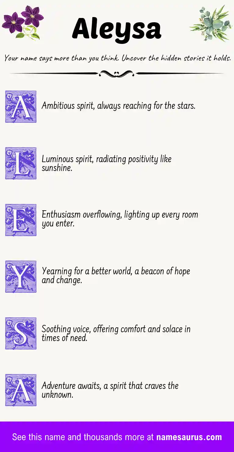 Acrostic poem about Aleysa.