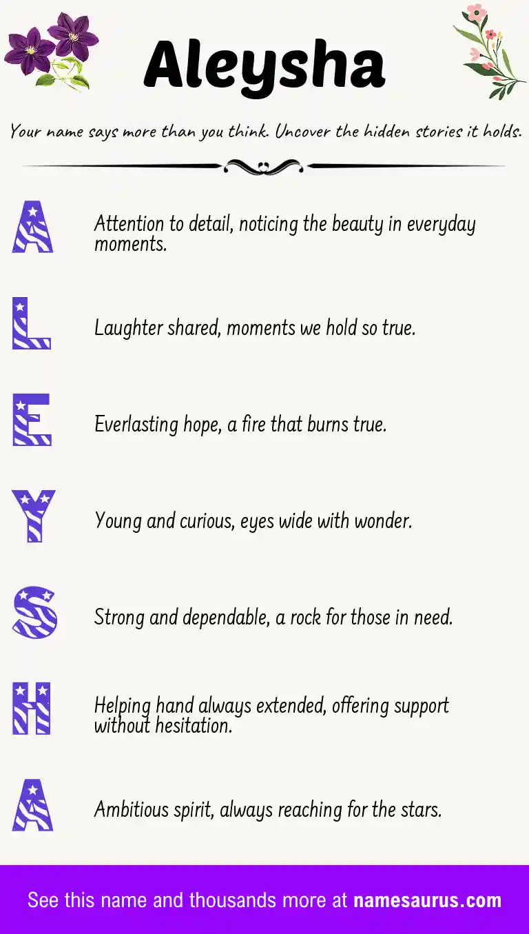 Acrostic poem about Aleysha.