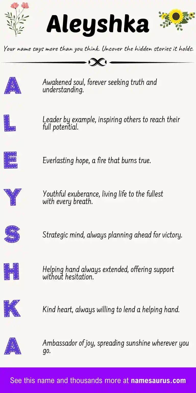 Acrostic poem about Aleyshka.