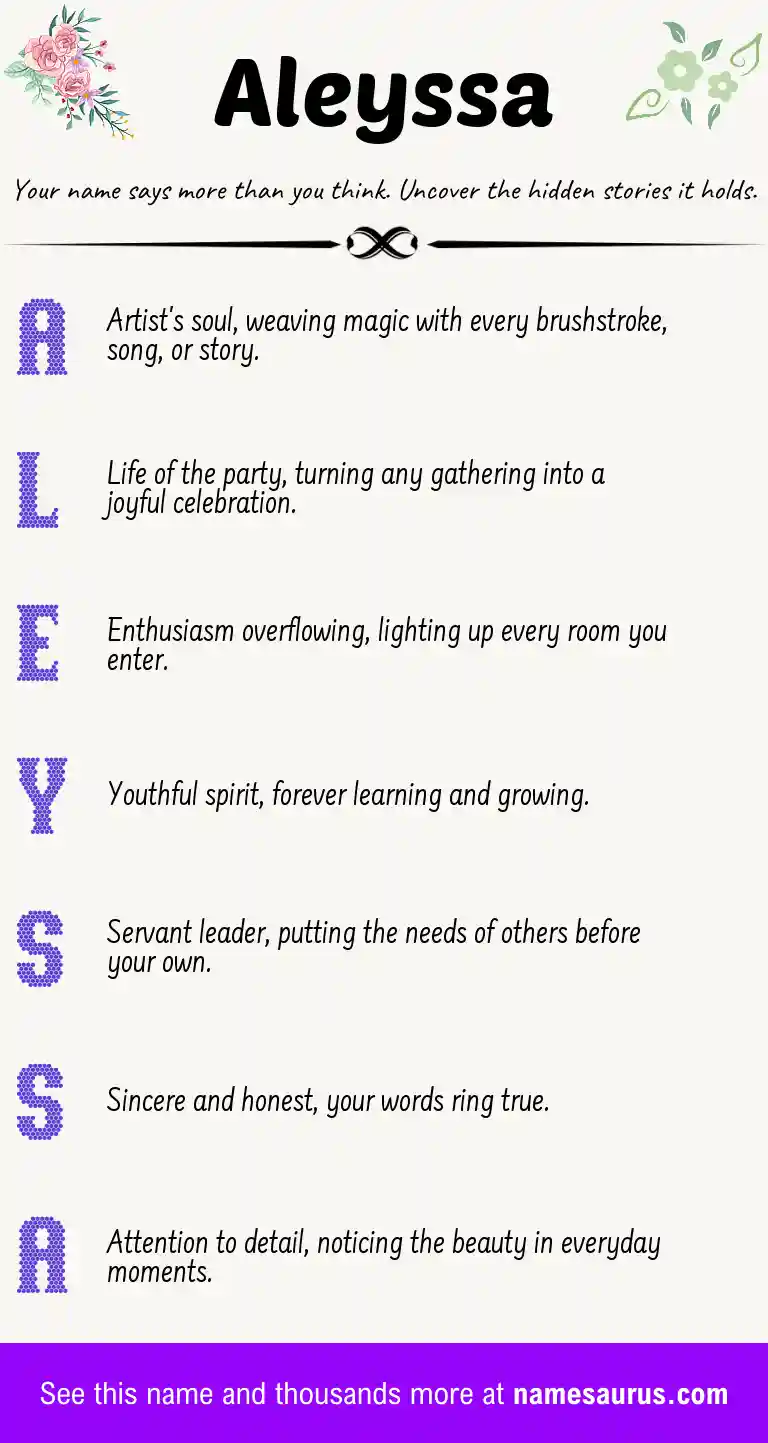 Acrostic poem about Aleyssa.