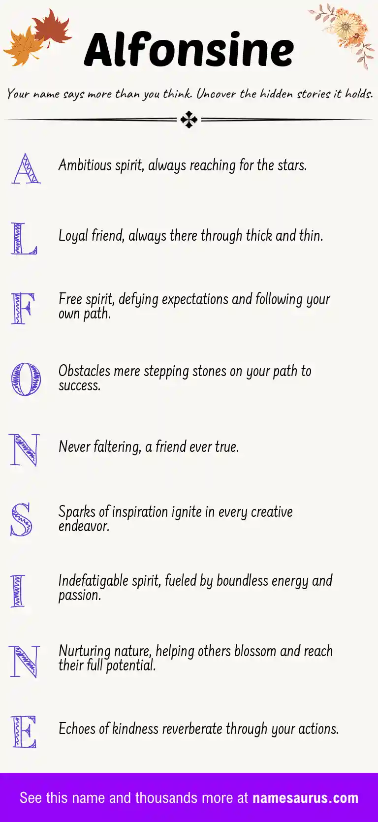 Acrostic poem about Alfonsine.
