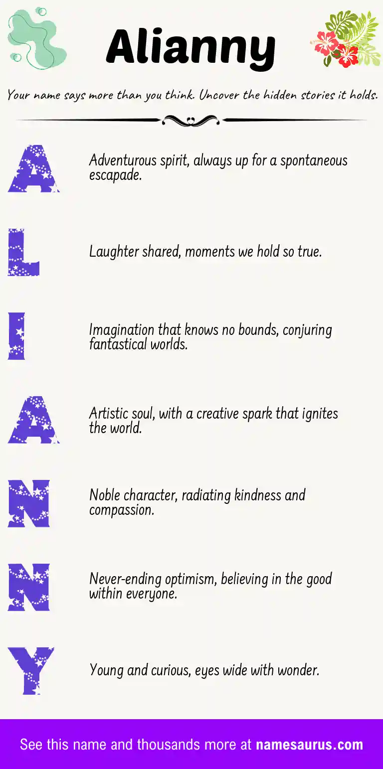 Acrostic poem about Alianny.