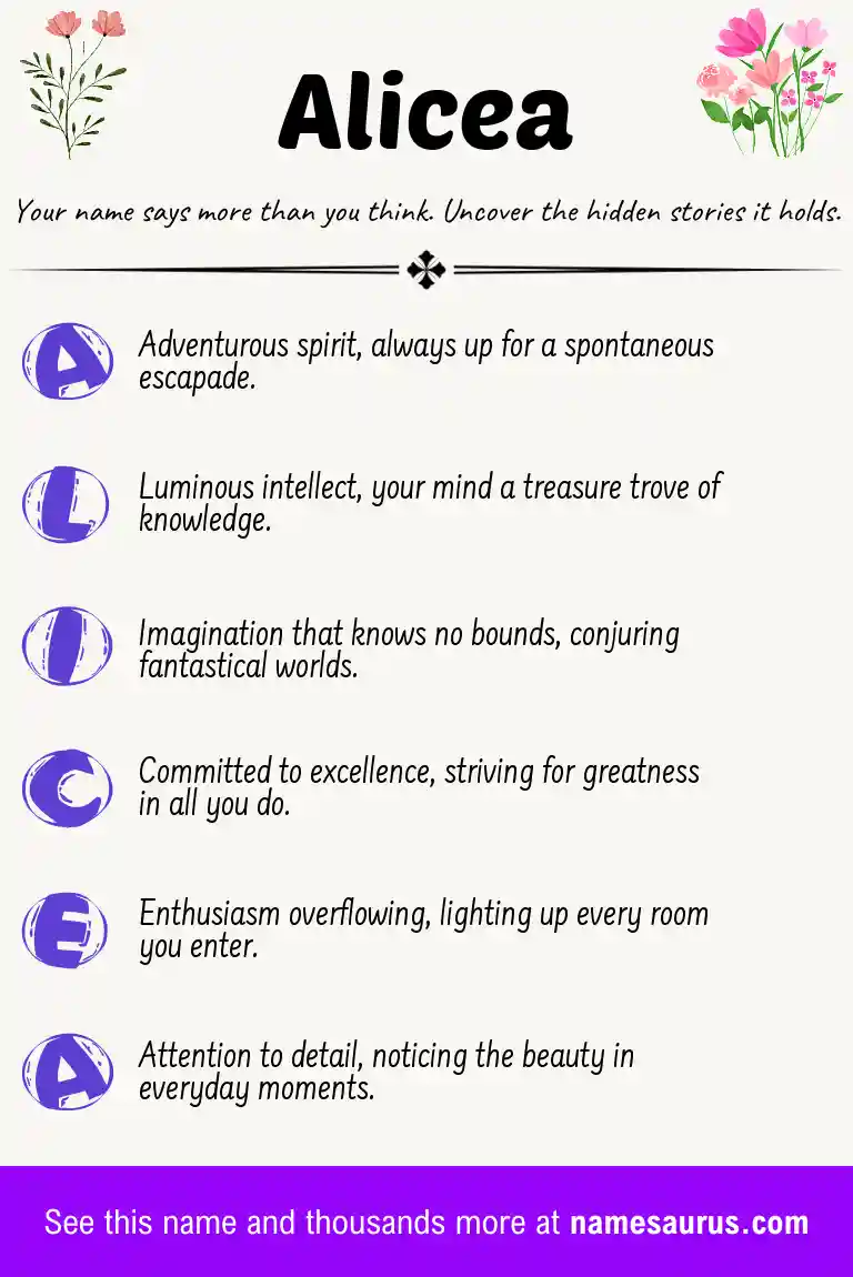 Acrostic poem about Alicea.