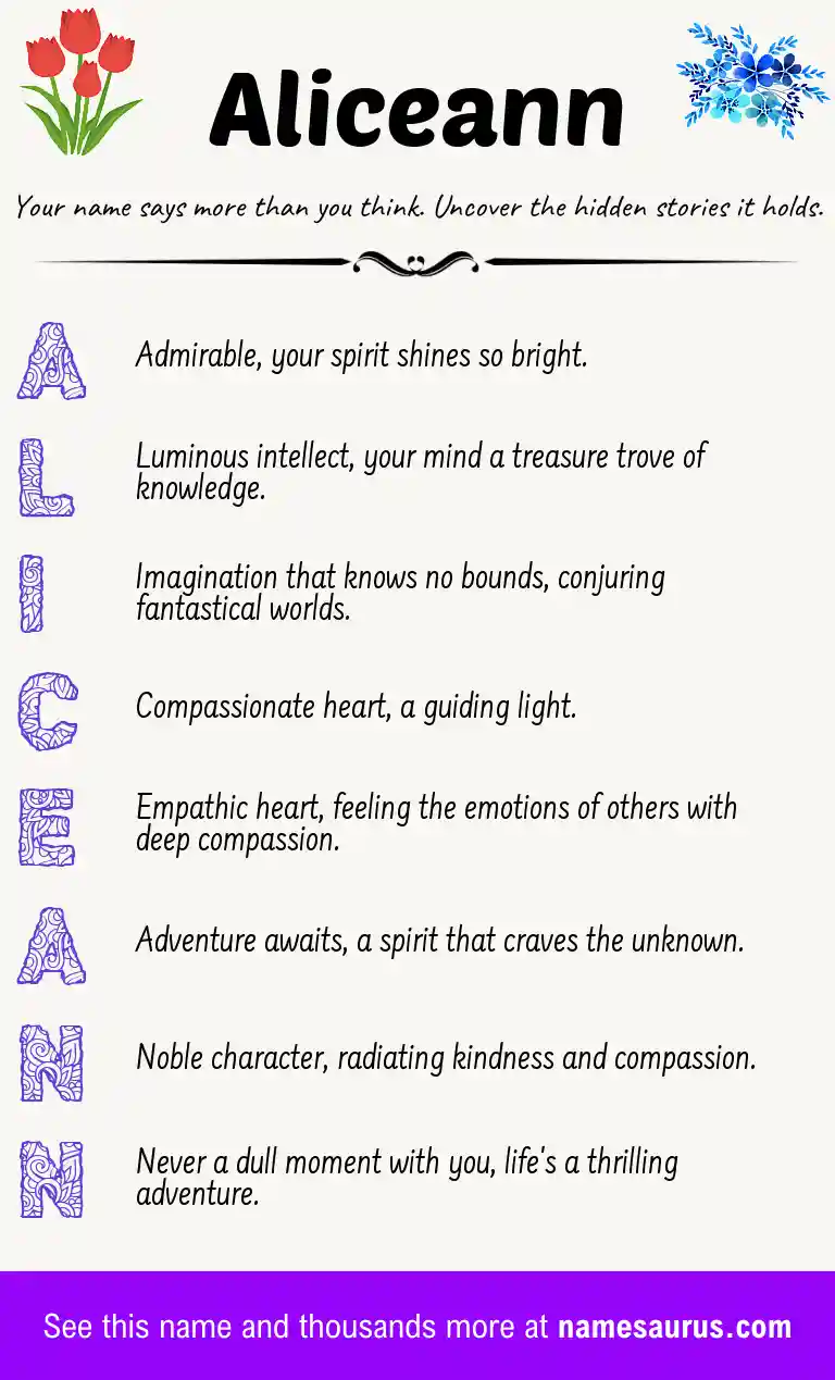 Acrostic poem about Aliceann.