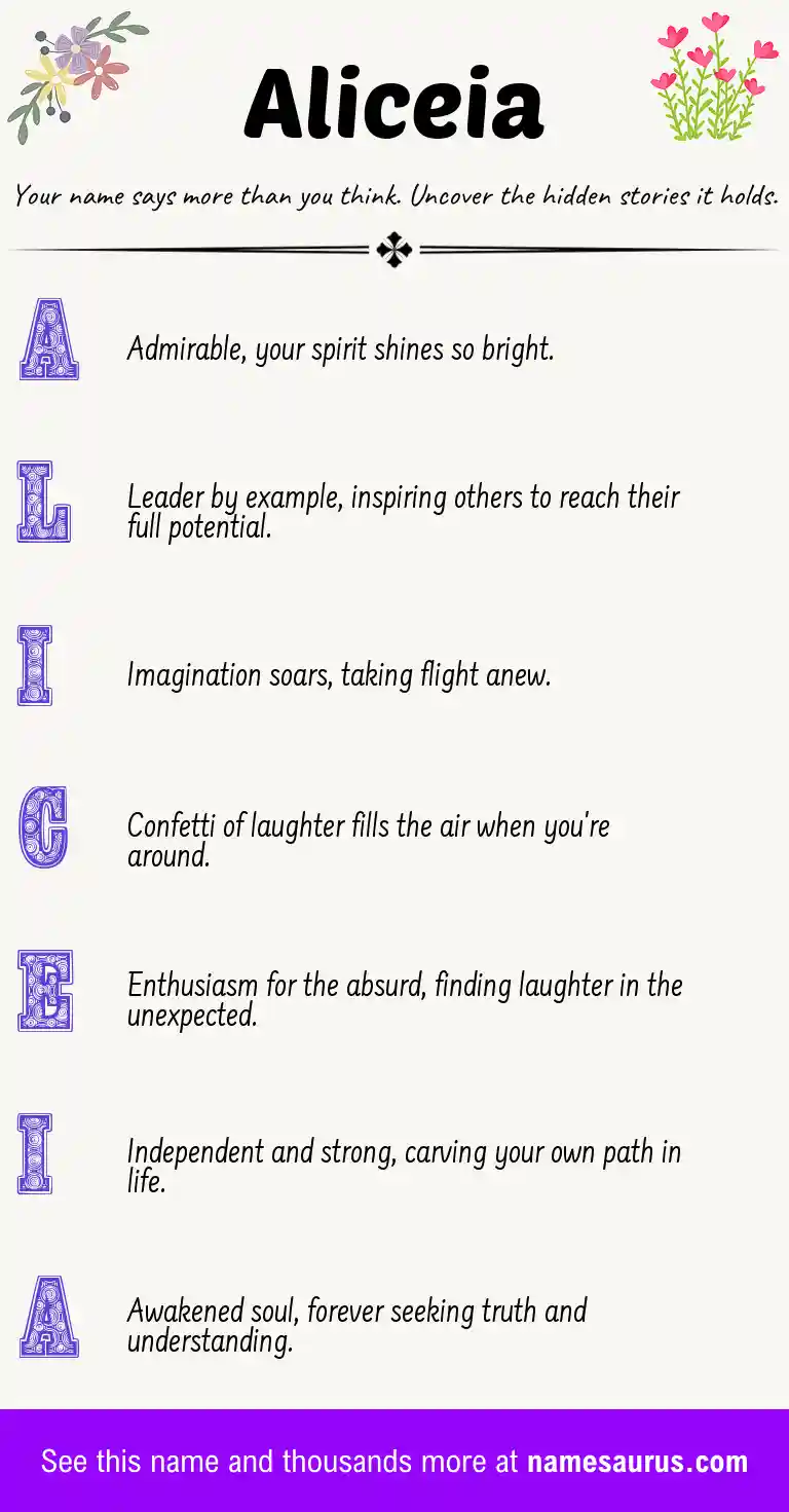 Acrostic poem about Aliceia.