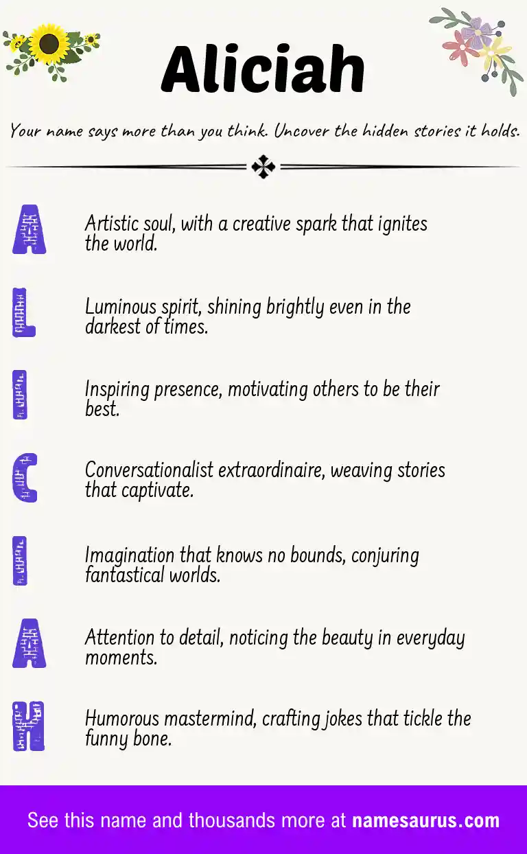 Acrostic poem about Aliciah.