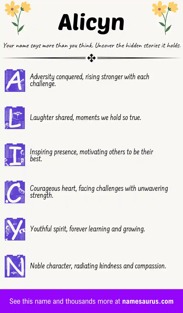 Acrostic poem about Alicyn.