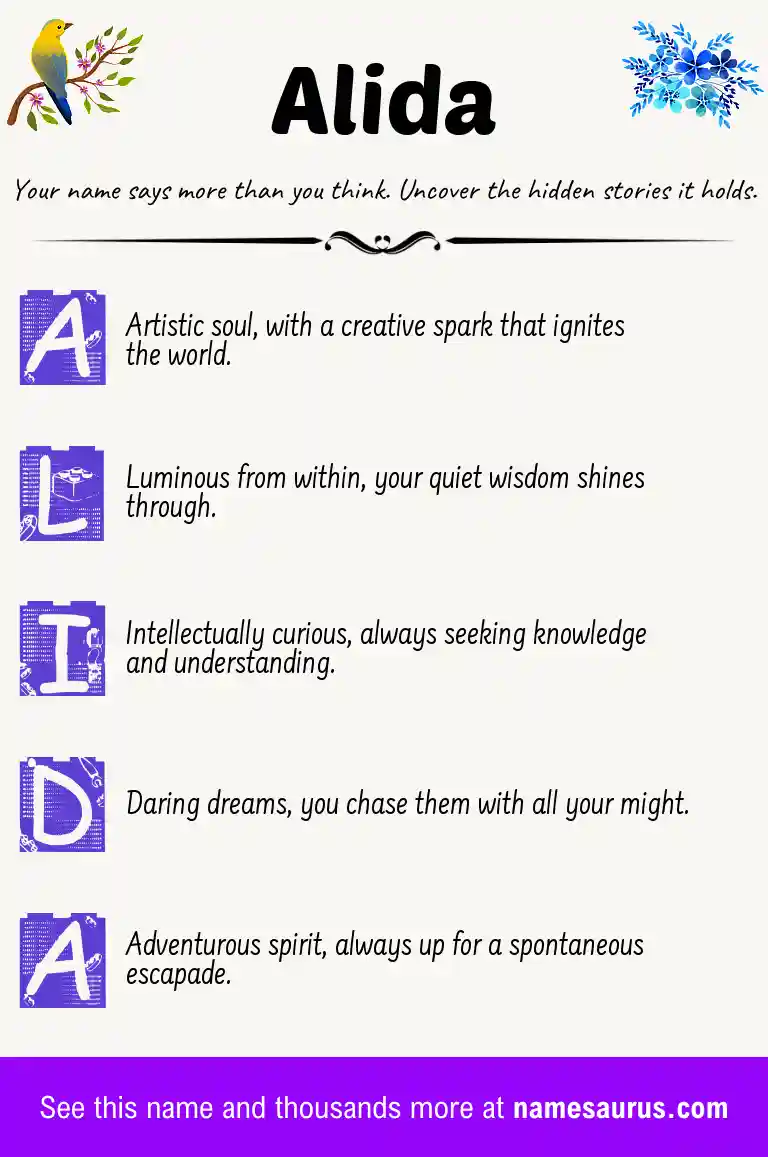 Acrostic poem about Alida.