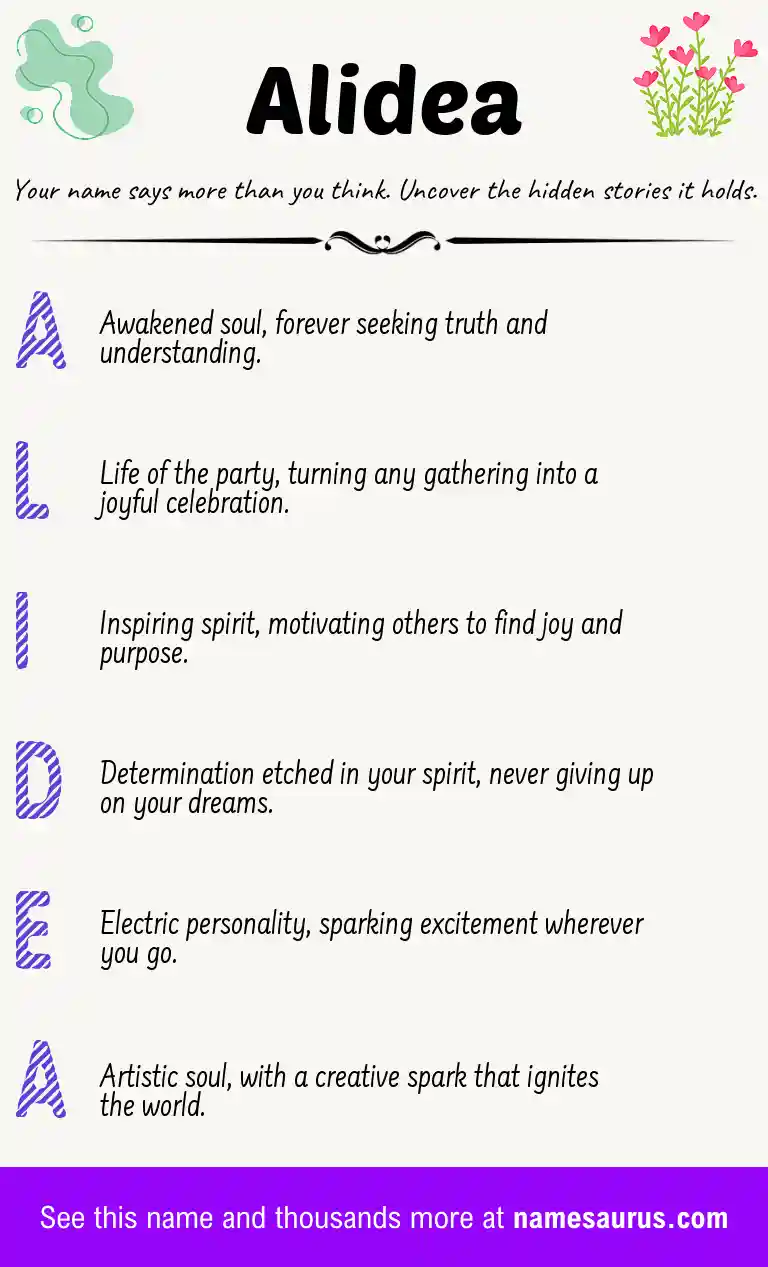 Acrostic poem about Alidea.