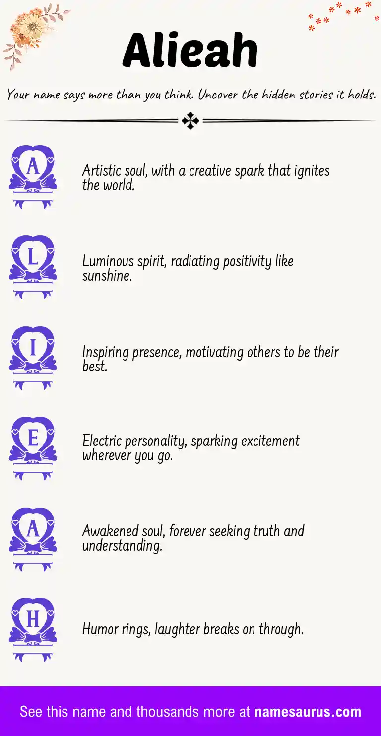 Acrostic poem about Alieah.