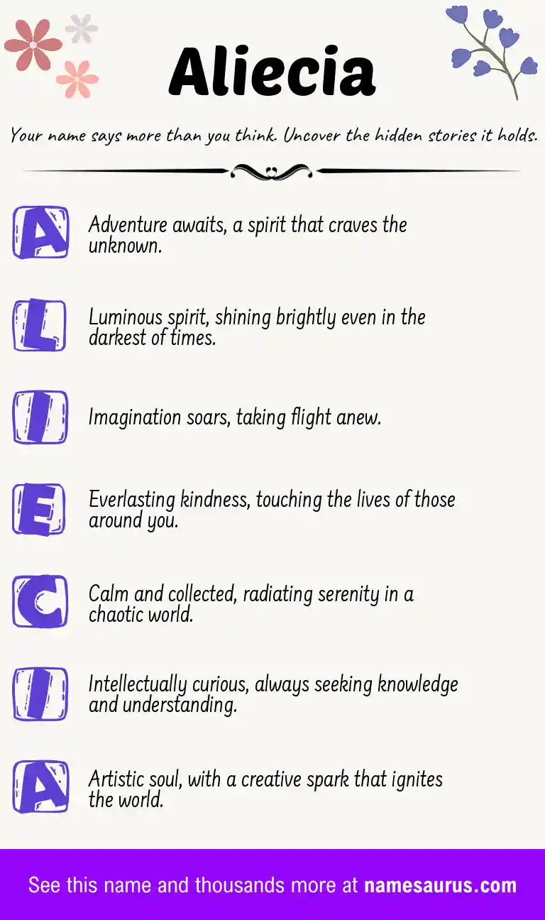 Acrostic poem about Aliecia.