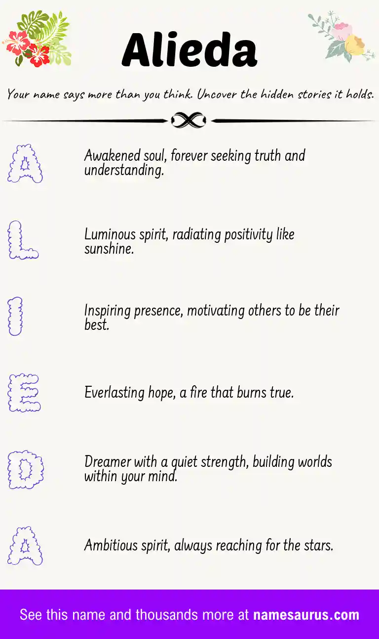 Acrostic poem about Alieda.