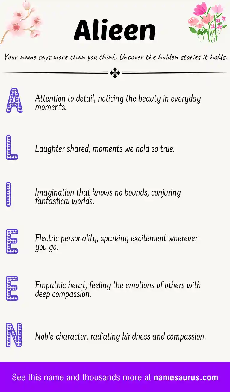 Acrostic poem about Alieen.