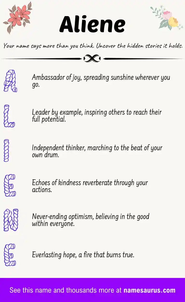 Acrostic poem about Aliene.