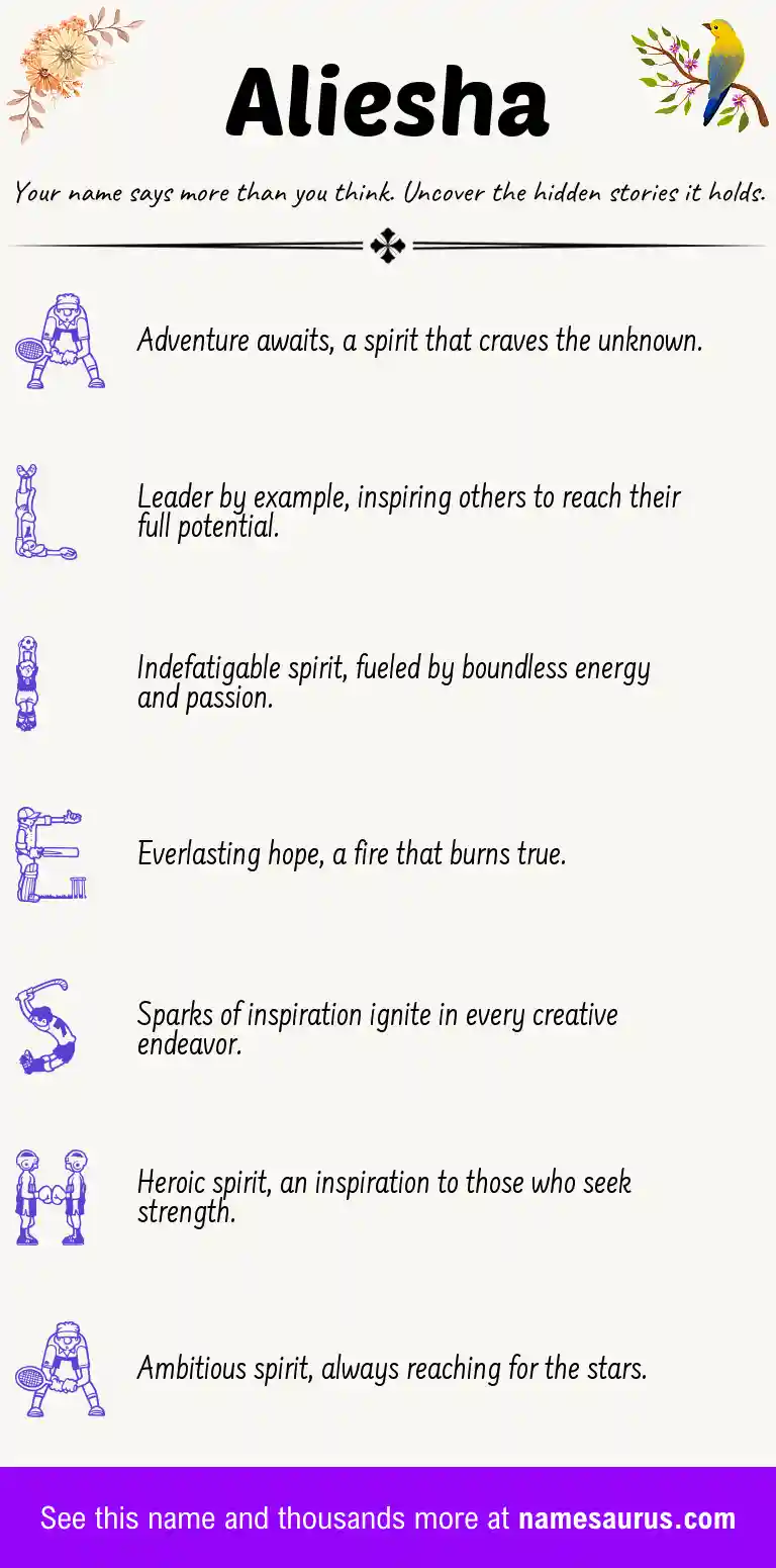 Acrostic poem about Aliesha.