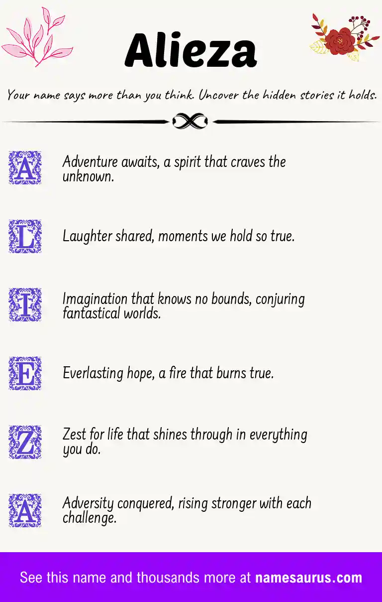 Acrostic poem about Alieza.