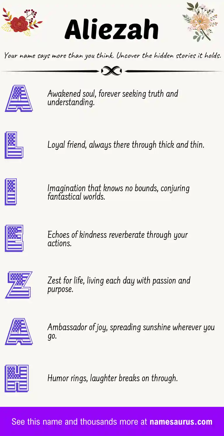 Acrostic poem about Aliezah.