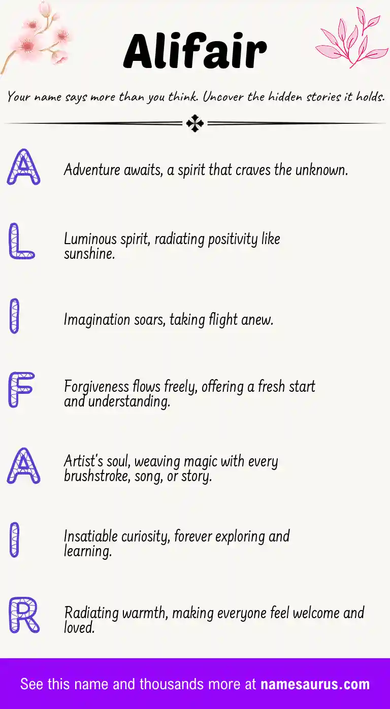 Acrostic poem about Alifair.
