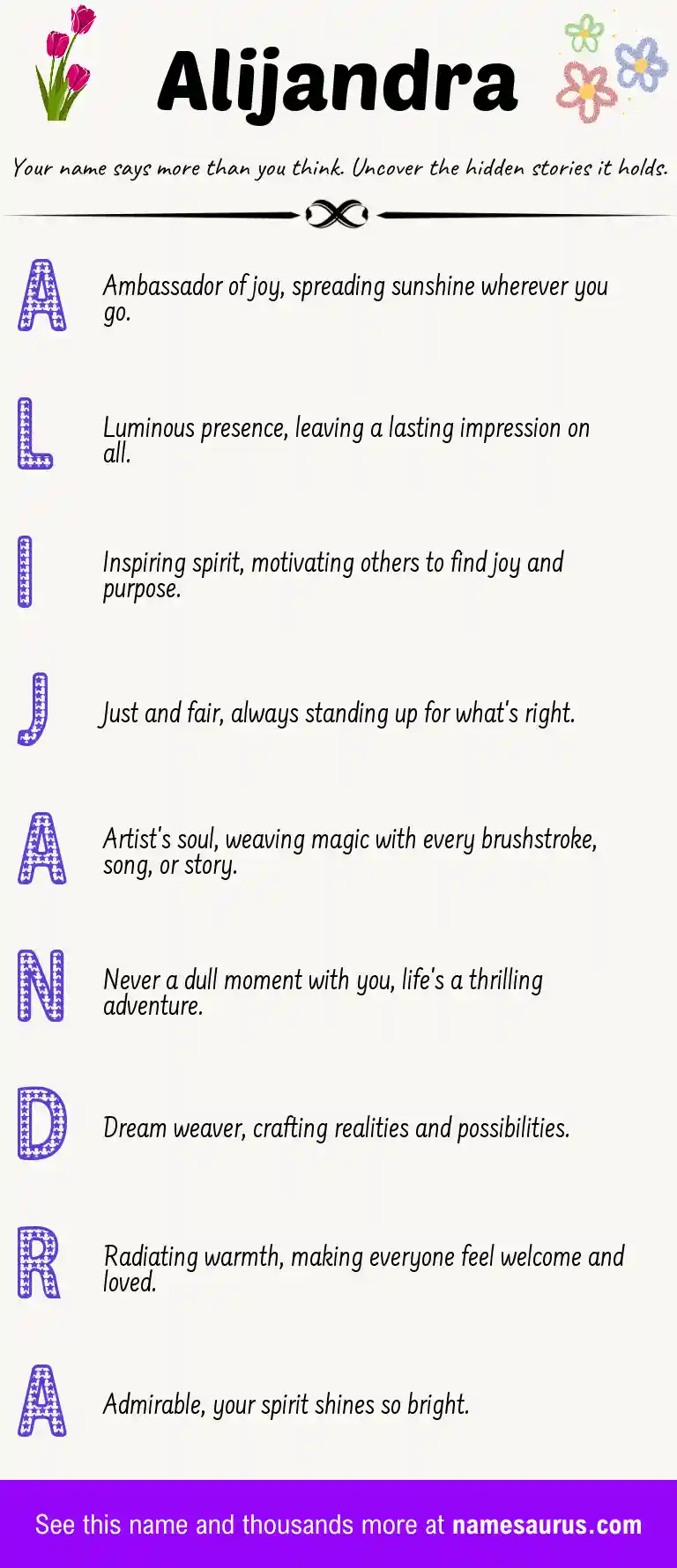Acrostic poem about Alijandra.