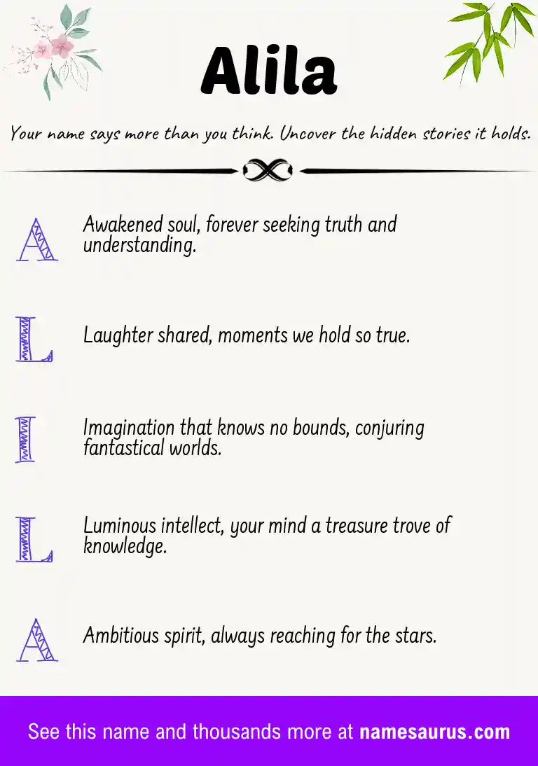 Acrostic poem about Alila.