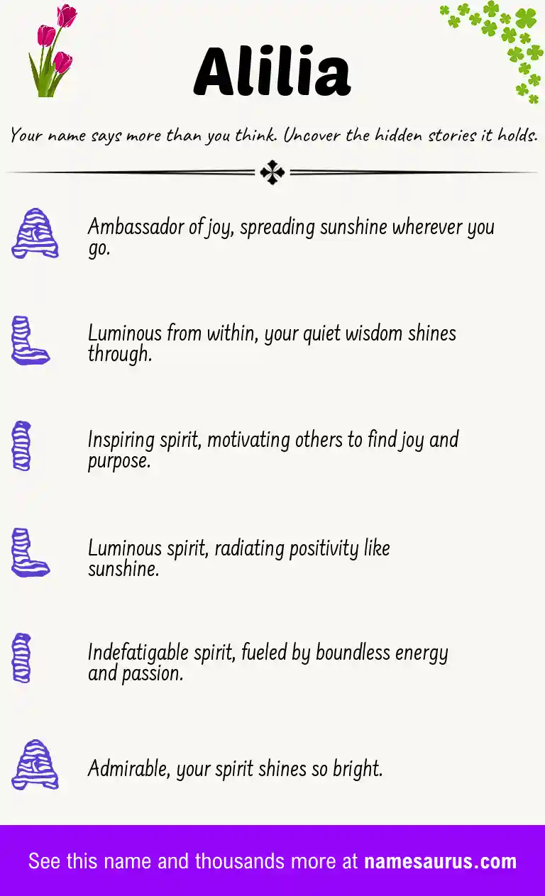 Acrostic poem about Alilia.