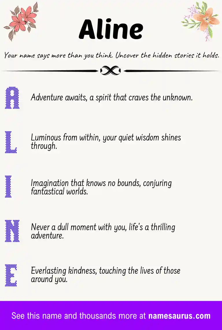 Acrostic poem about Aline.