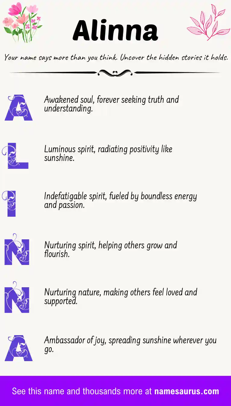 Acrostic poem about Alinna.