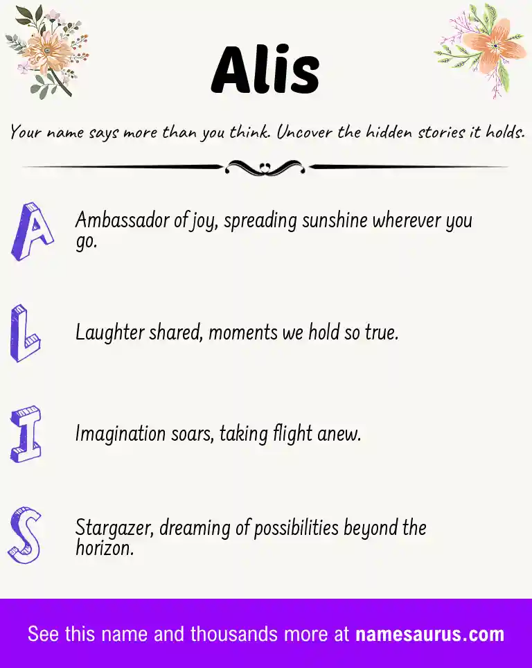 Acrostic poem about Alis.