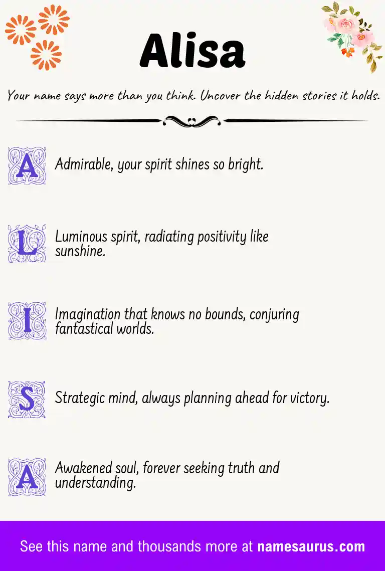 Acrostic poem about Alisa.