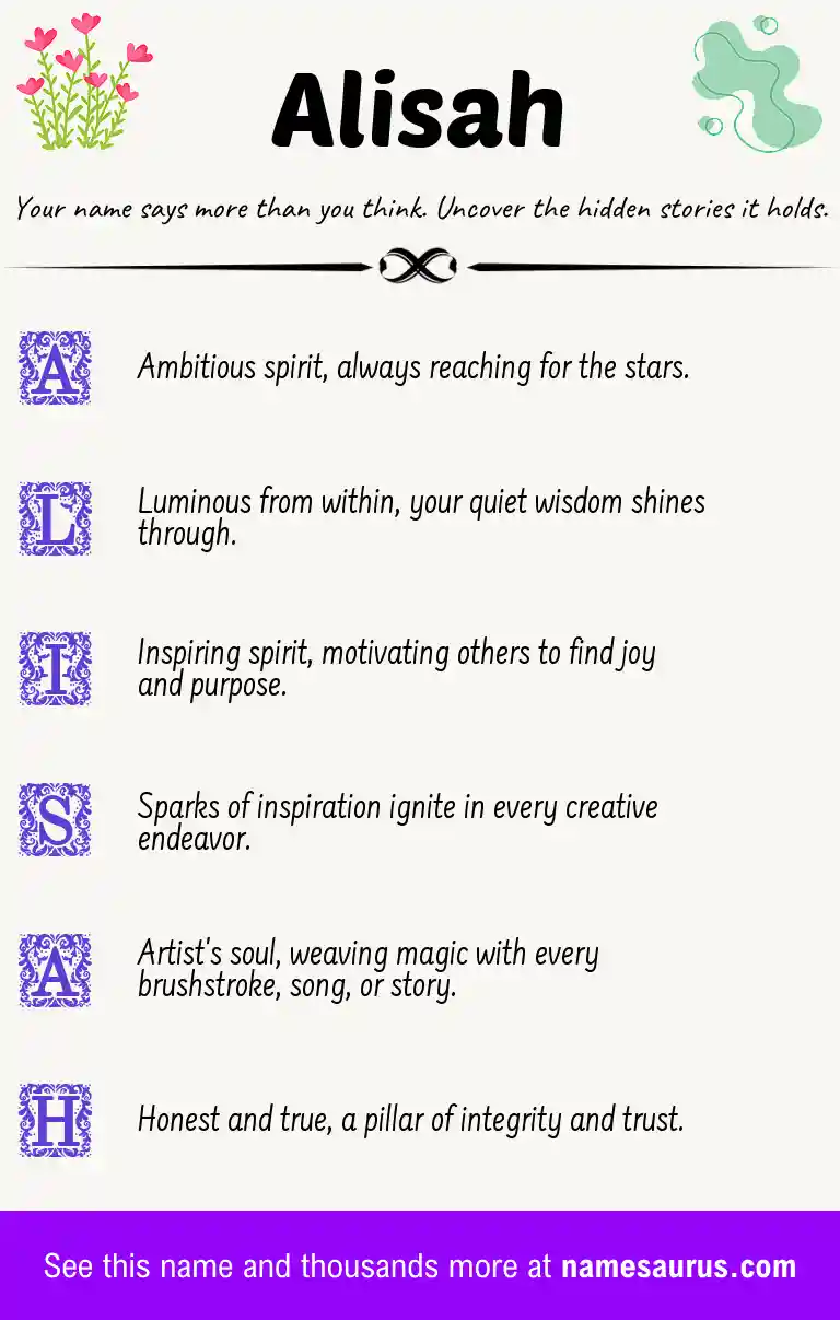 Acrostic poem about Alisah.