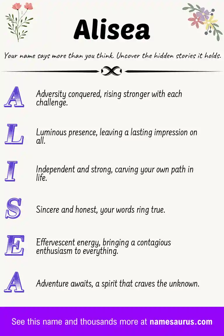 Acrostic poem about Alisea.