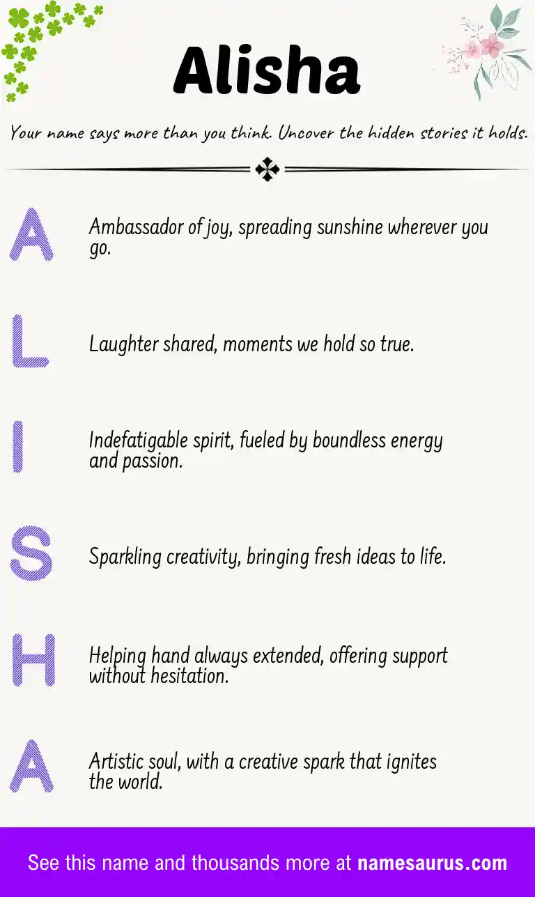 Acrostic poem about Alisha.