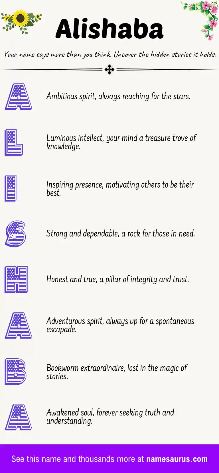 Acrostic poem about Alishaba.