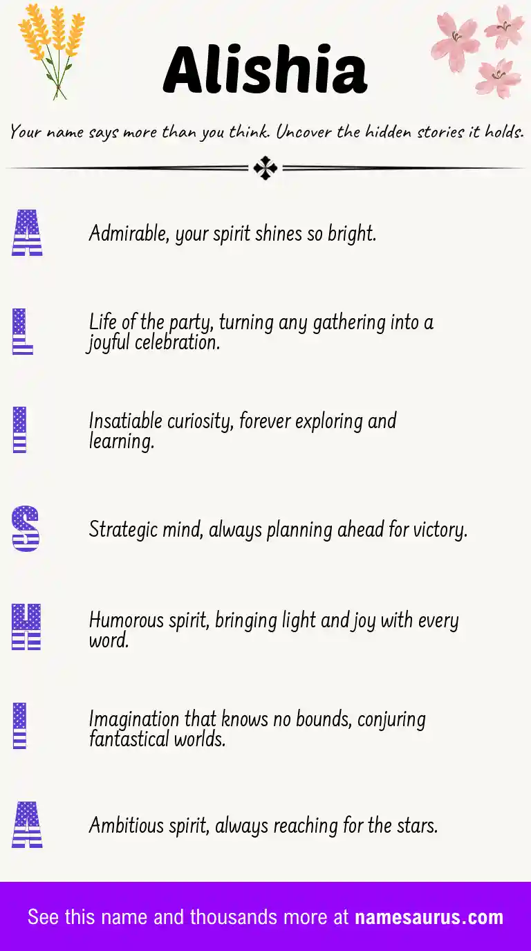 Acrostic poem about Alishia.