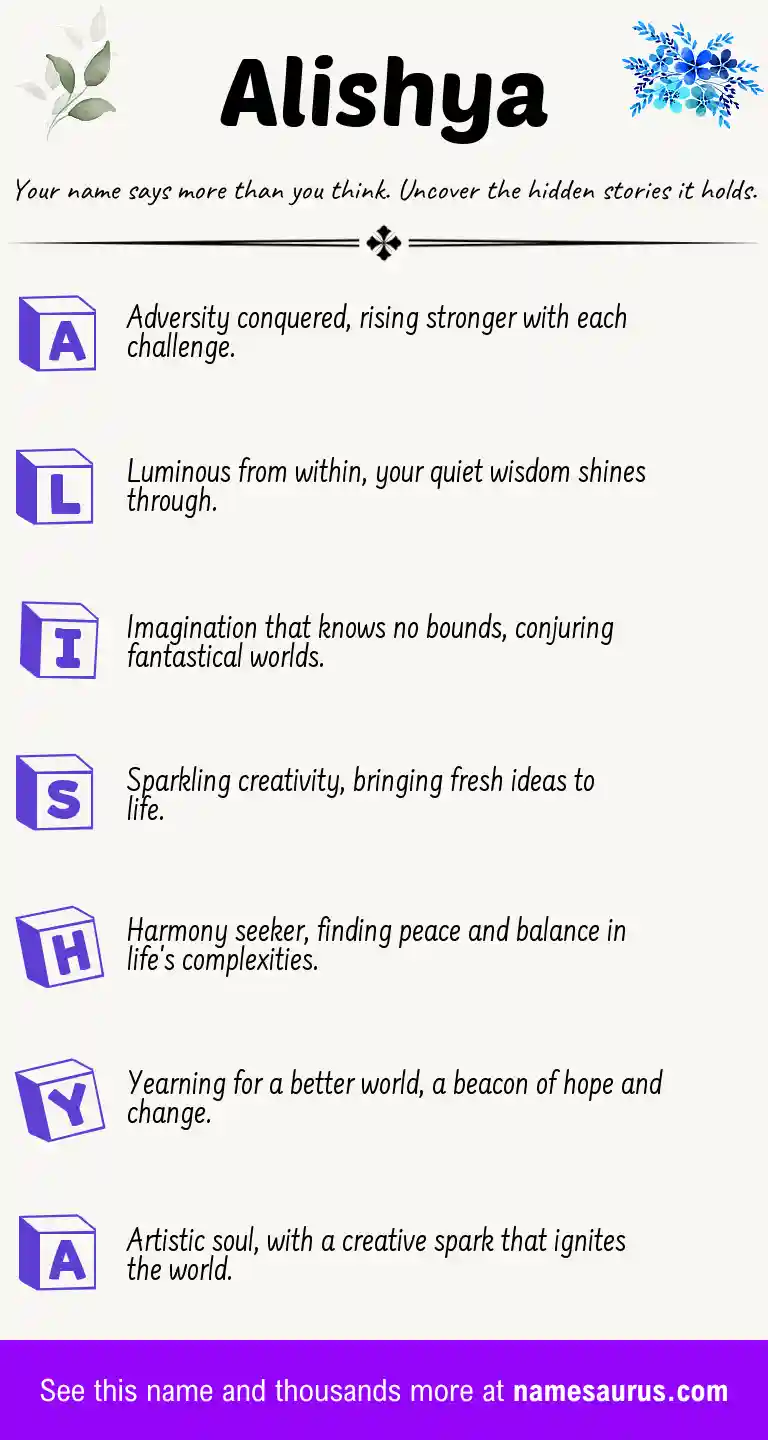 Acrostic poem about Alishya.