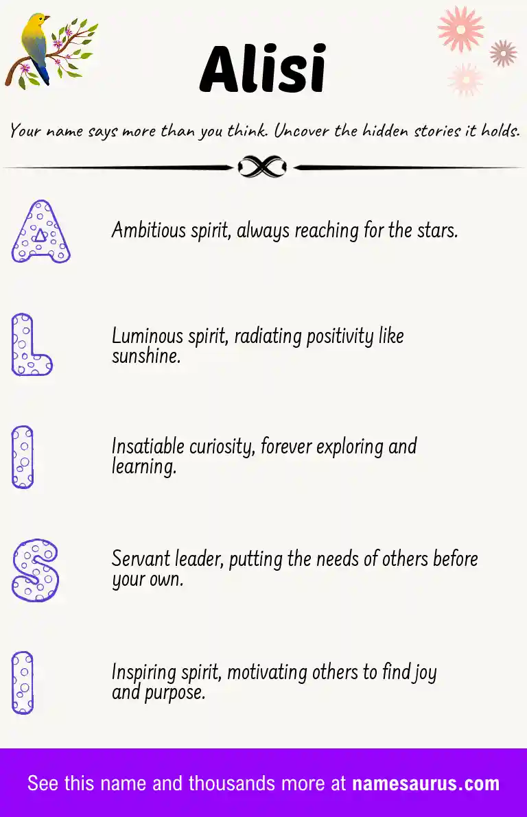 Acrostic poem about Alisi.