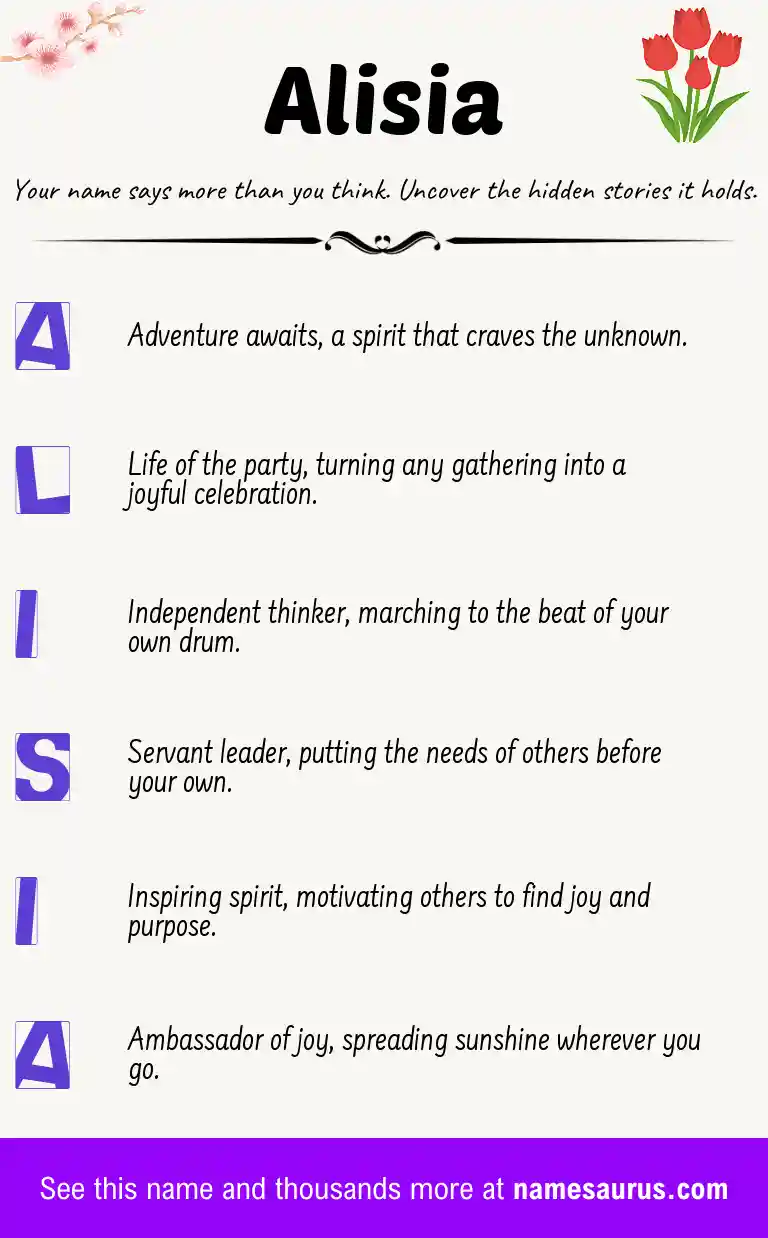 Acrostic poem about Alisia.