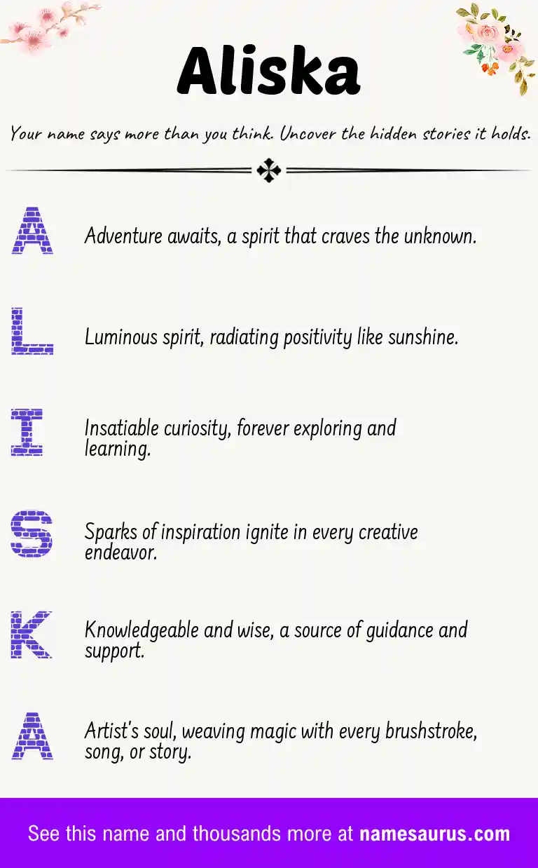 Acrostic poem about Aliska.
