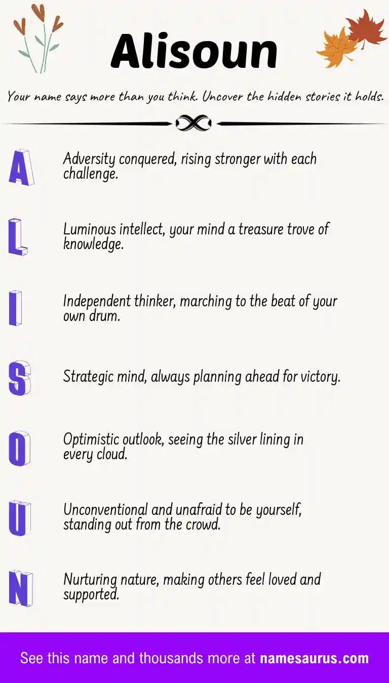 Acrostic poem about Alisoun.