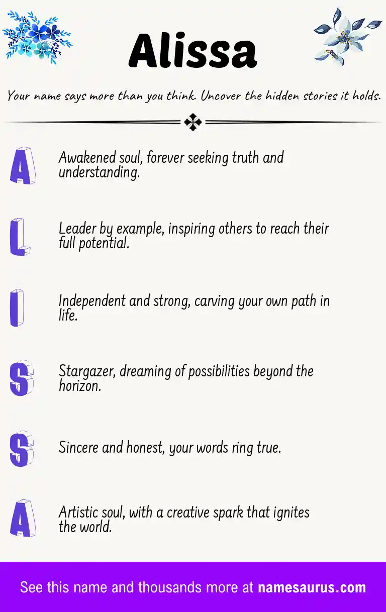 Acrostic poem about Alissa.
