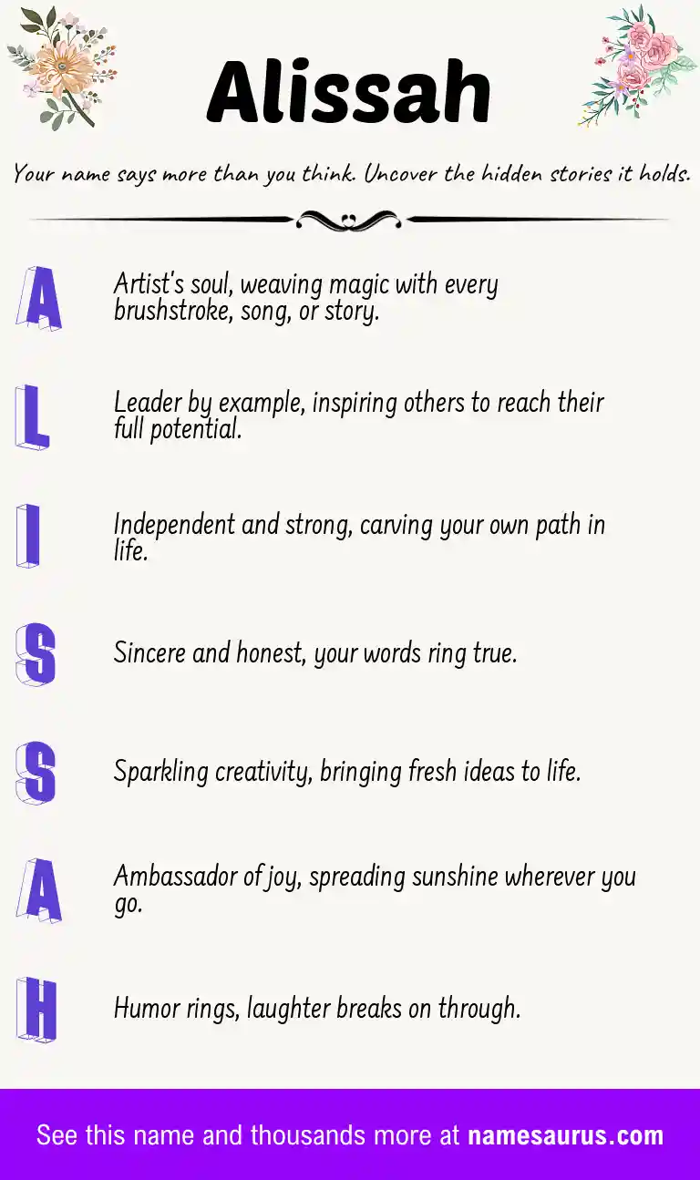 Acrostic poem about Alissah.
