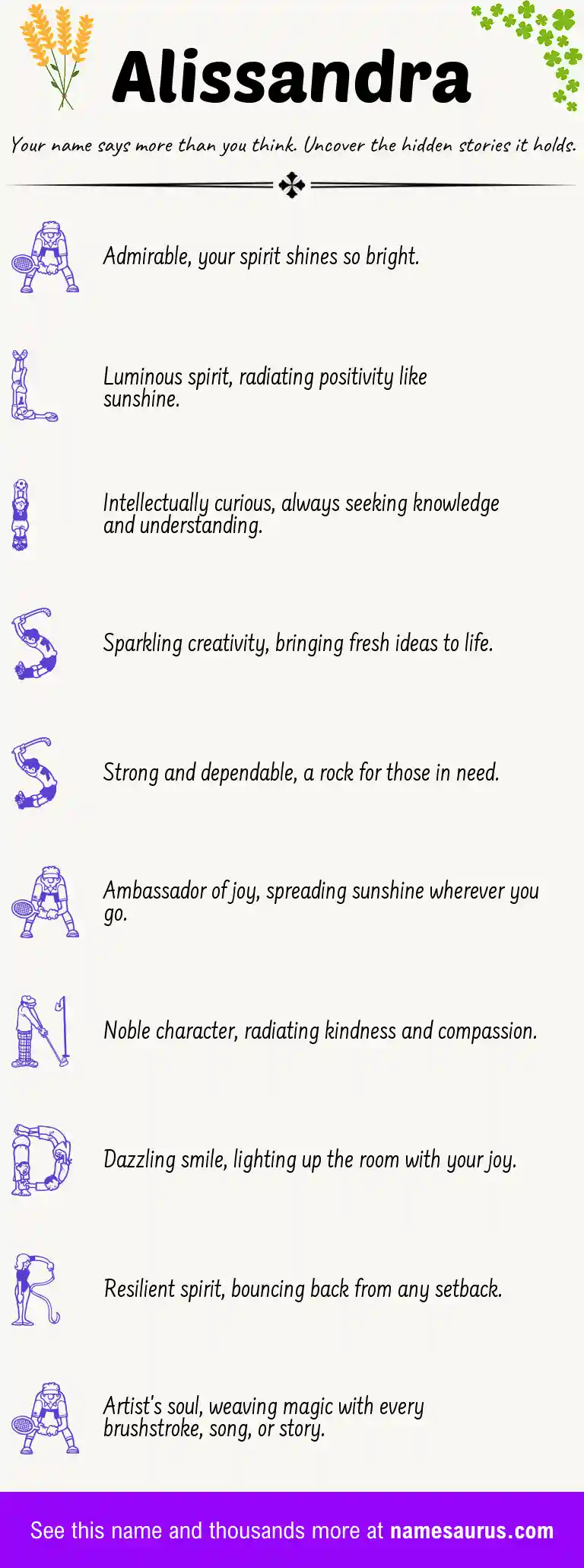 Acrostic poem about Alissandra.